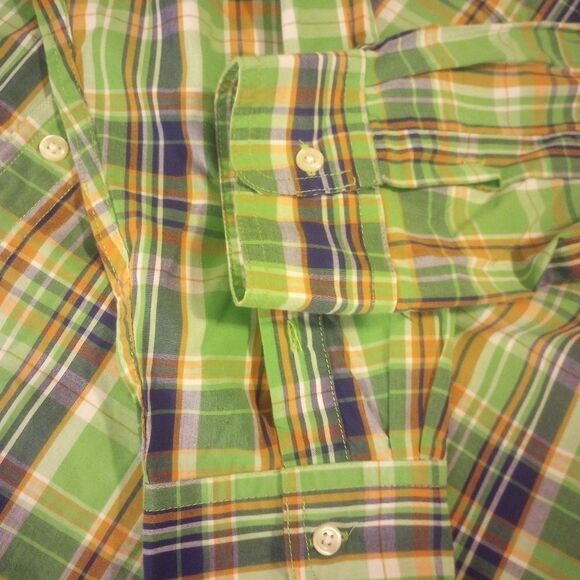 Chaps Ralph Lauren plaid long sleeve button down with front pocket 2X - Picture 9 of 9